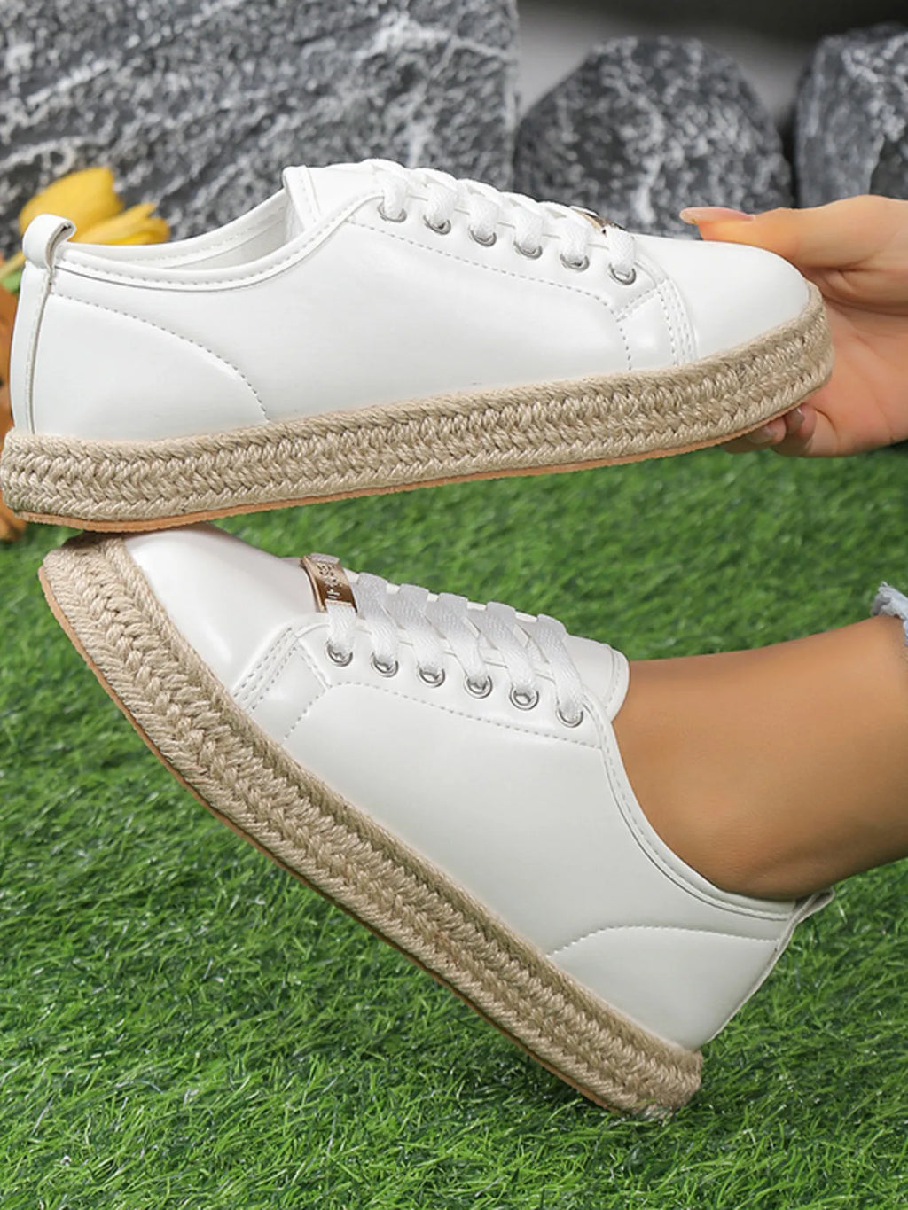 women's round toe platform sneakers - extra view
