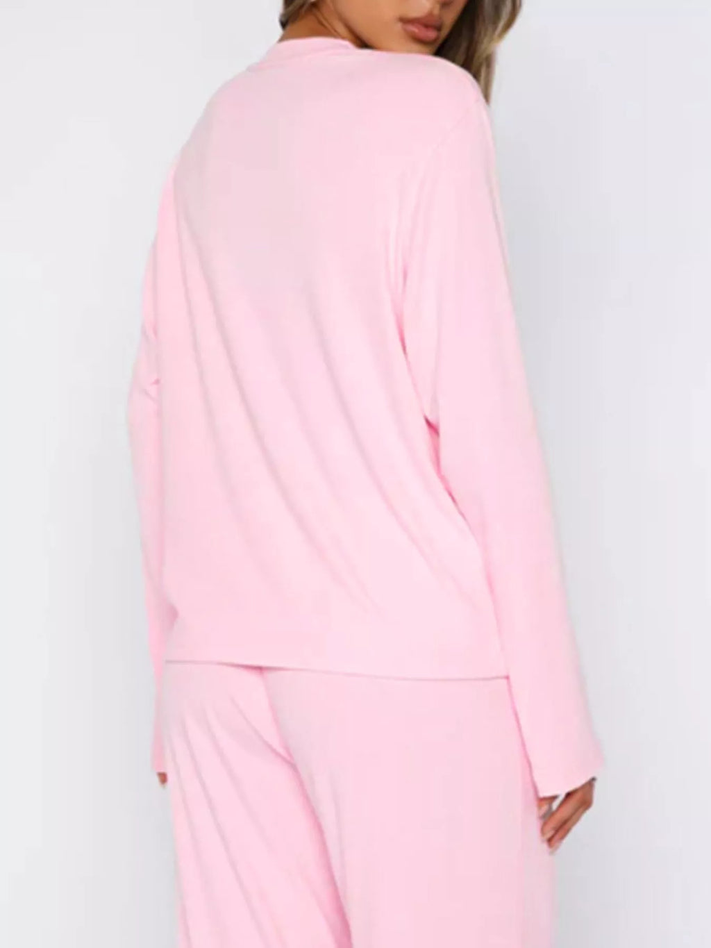 women's relaxed fit long sleeve top and pants set - product detail
