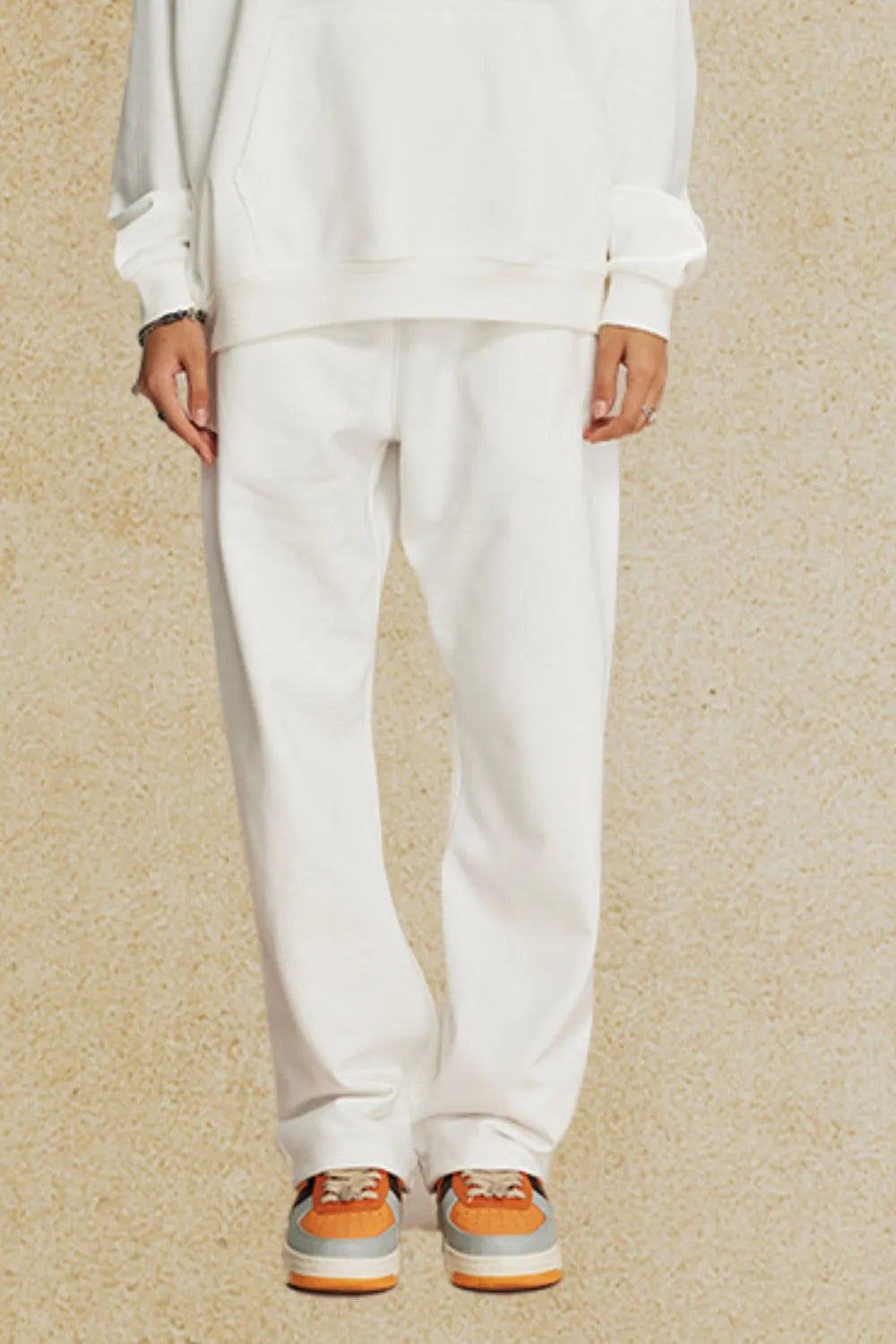 Men's Drawstring Loose Fit Pants White