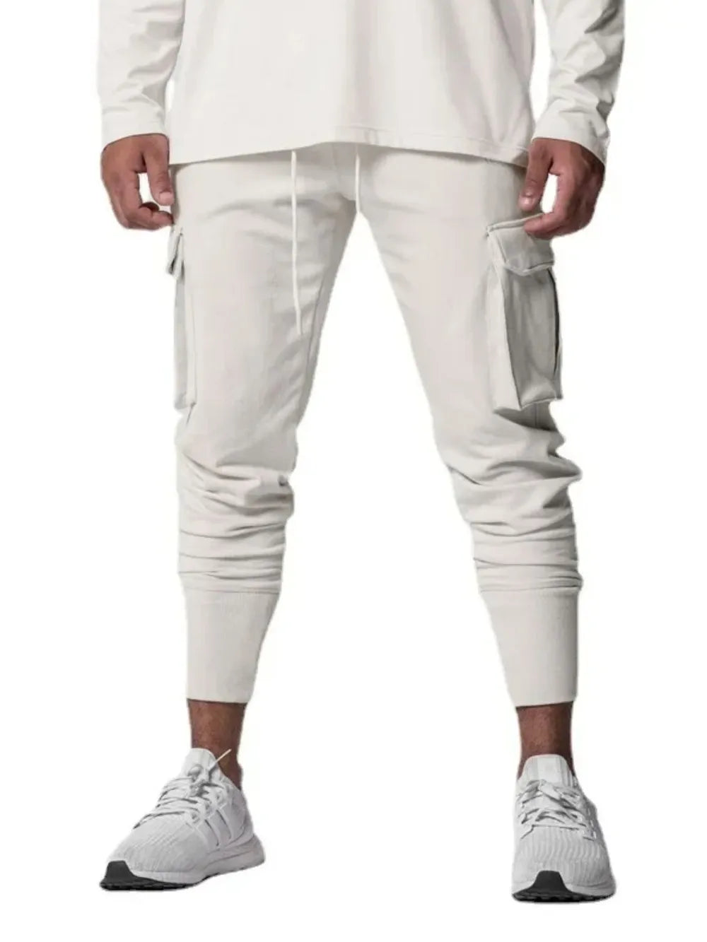 Men's Multi-Pockets Cargo Jogger Pants White