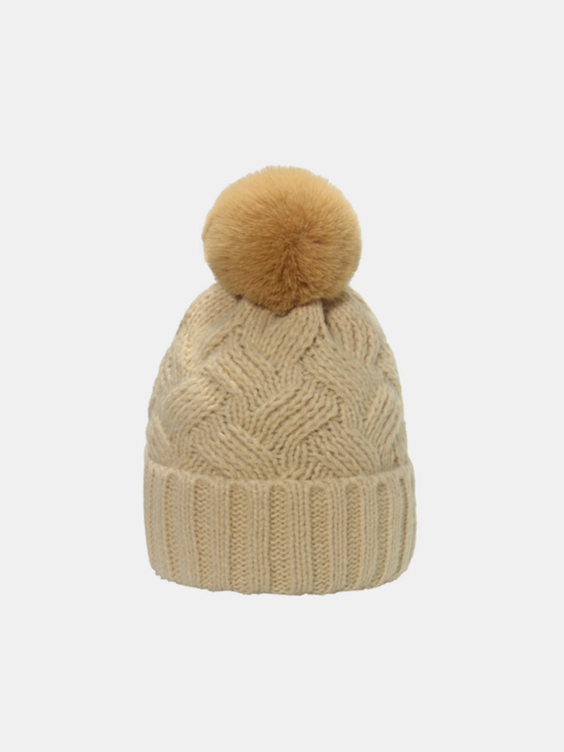 Roll Rim Cable-Knit Hat Dust Storm One Size