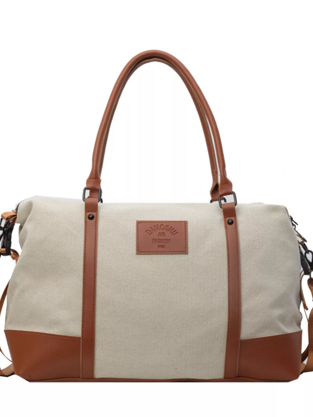 women's canvas leather trim travel  bag - additional image