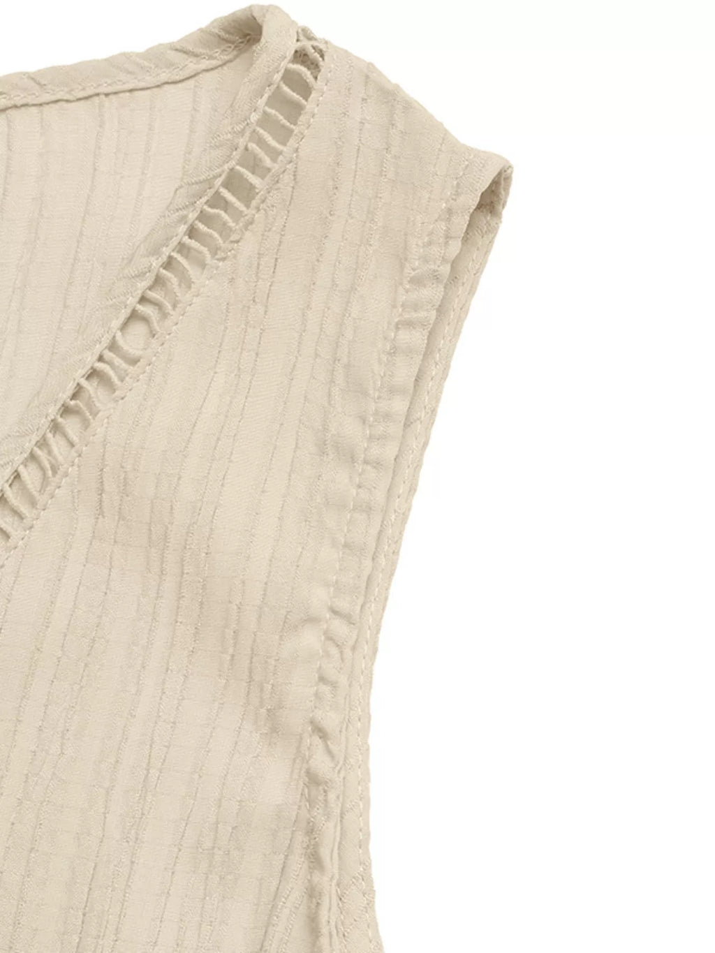 women's v-neck drawstring waist wide leg jumpsuit - additional image