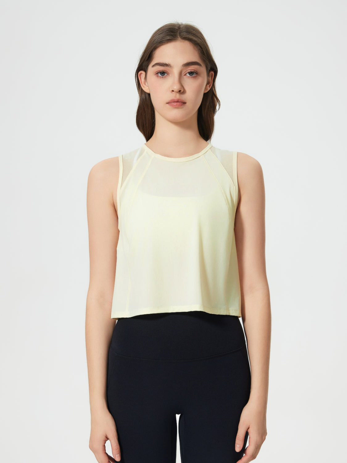 Millennia Round Neck Cropped Active Tank