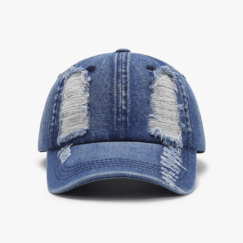 Distressed Cotton Baseball Cap Medium One Size