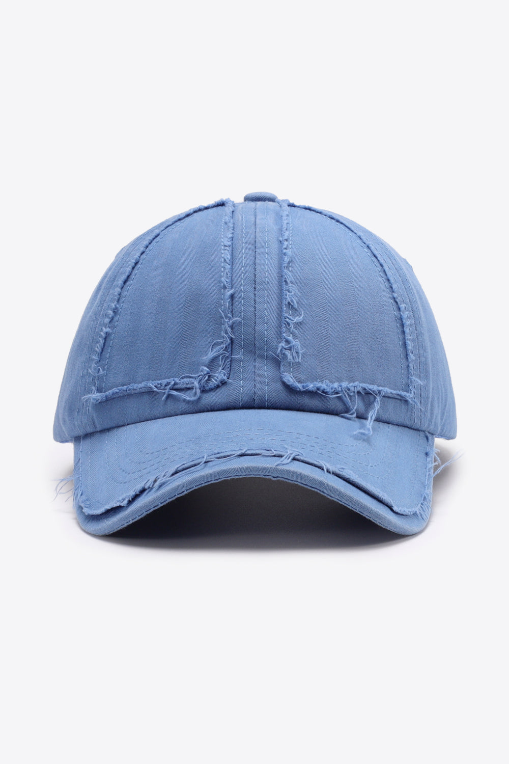 Distressed Adjustable Baseball Cap Cobalt Blue One Size