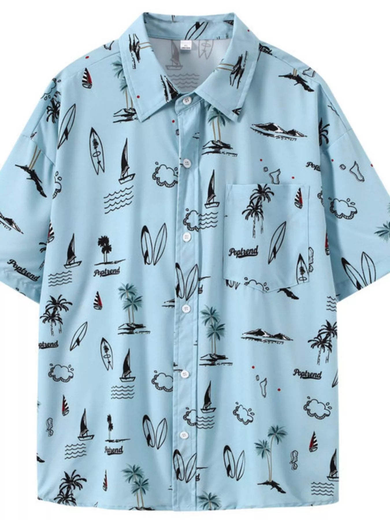 men's men's plus size tropical print short sleeve shirt - lifestyle shot