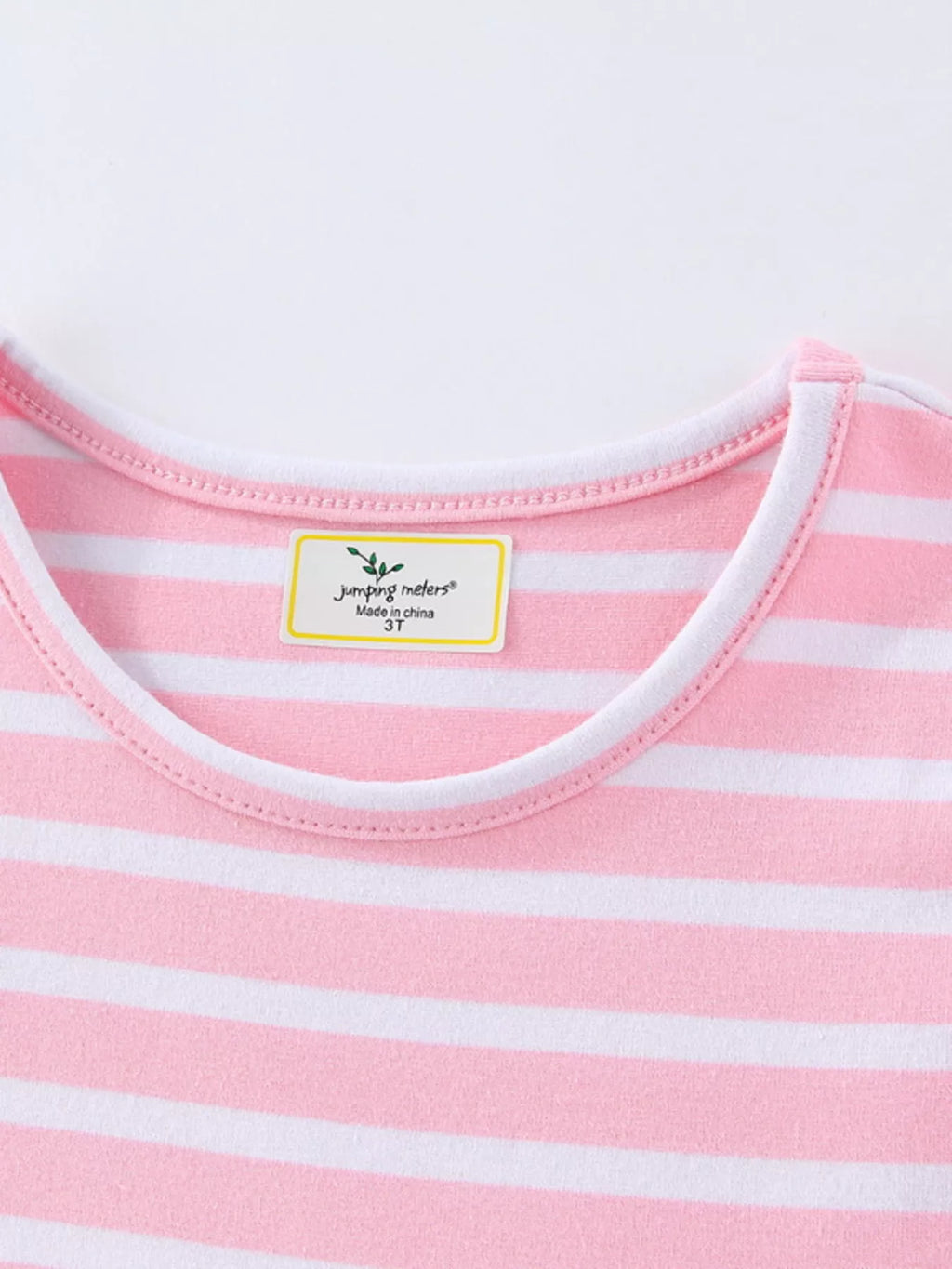 women's children's striped bunny embroidered dress - side view