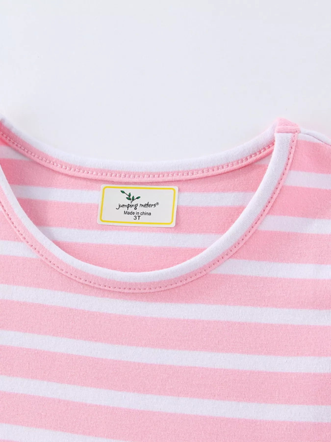 women's children's striped bunny embroidered dress - side view
