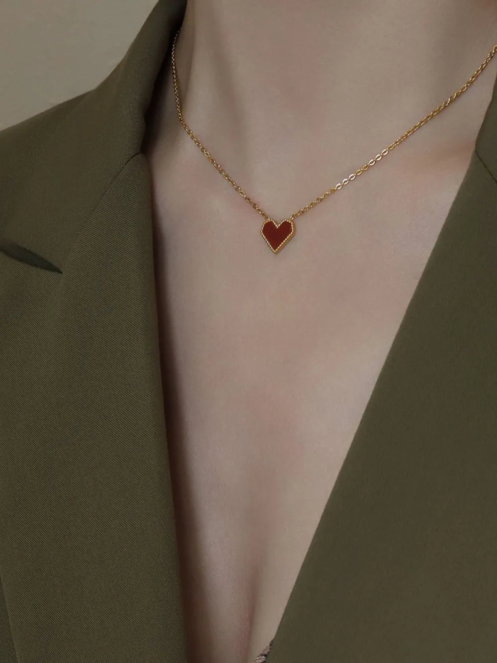 titanium steel heart necklace — women’s activewear view