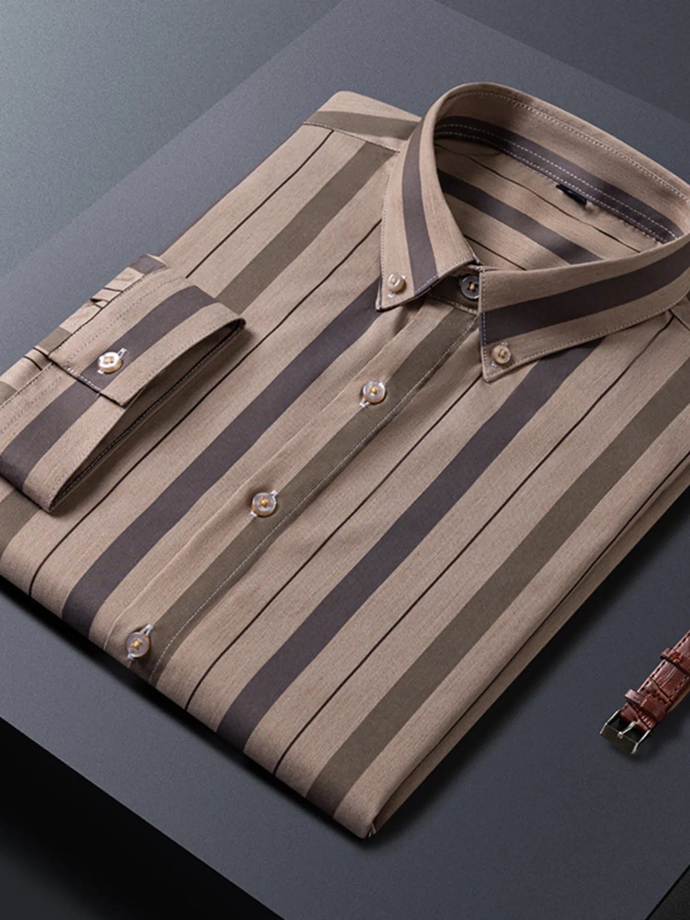 men's men's plus size striped casual half sleeve shirt - product detail