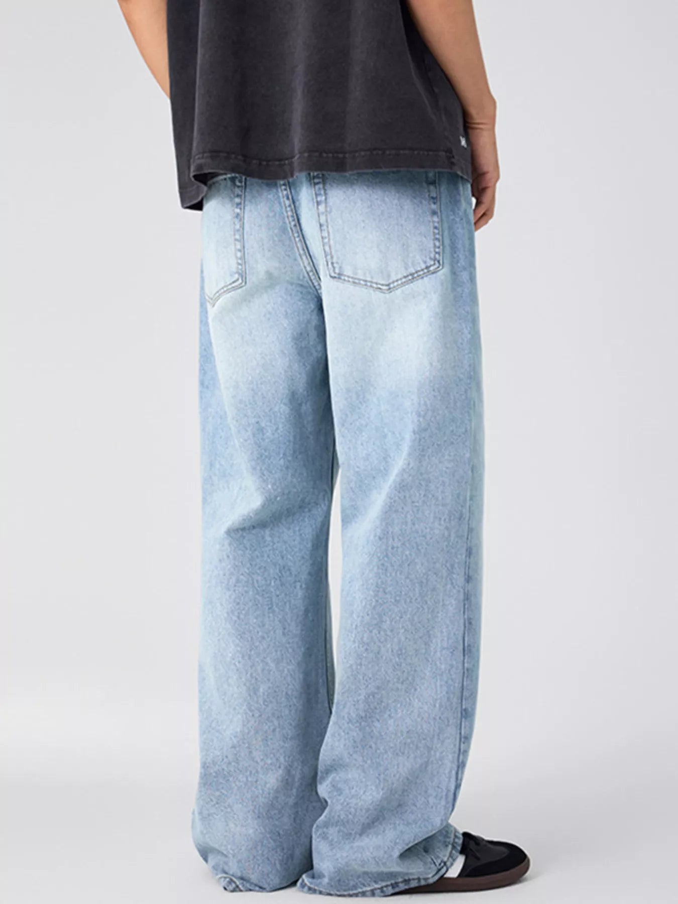 men's men's wide leg jeans - back view