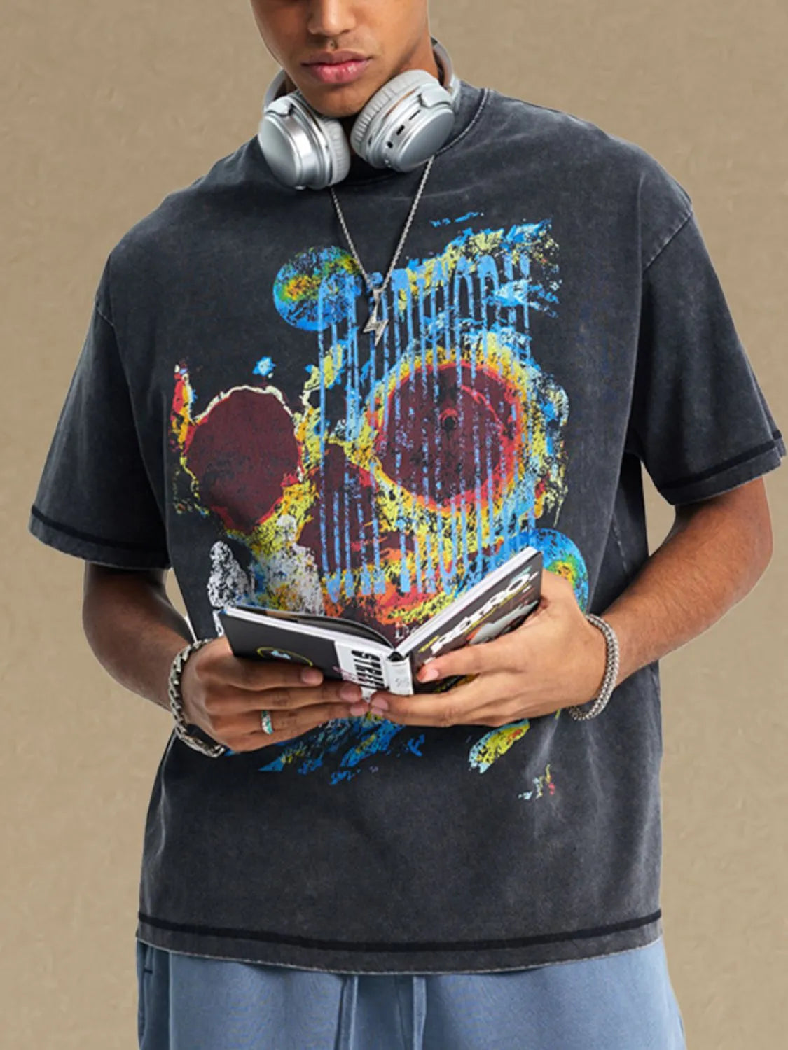 Men's Graphic Round Neck Half Sleeve T-Shirt