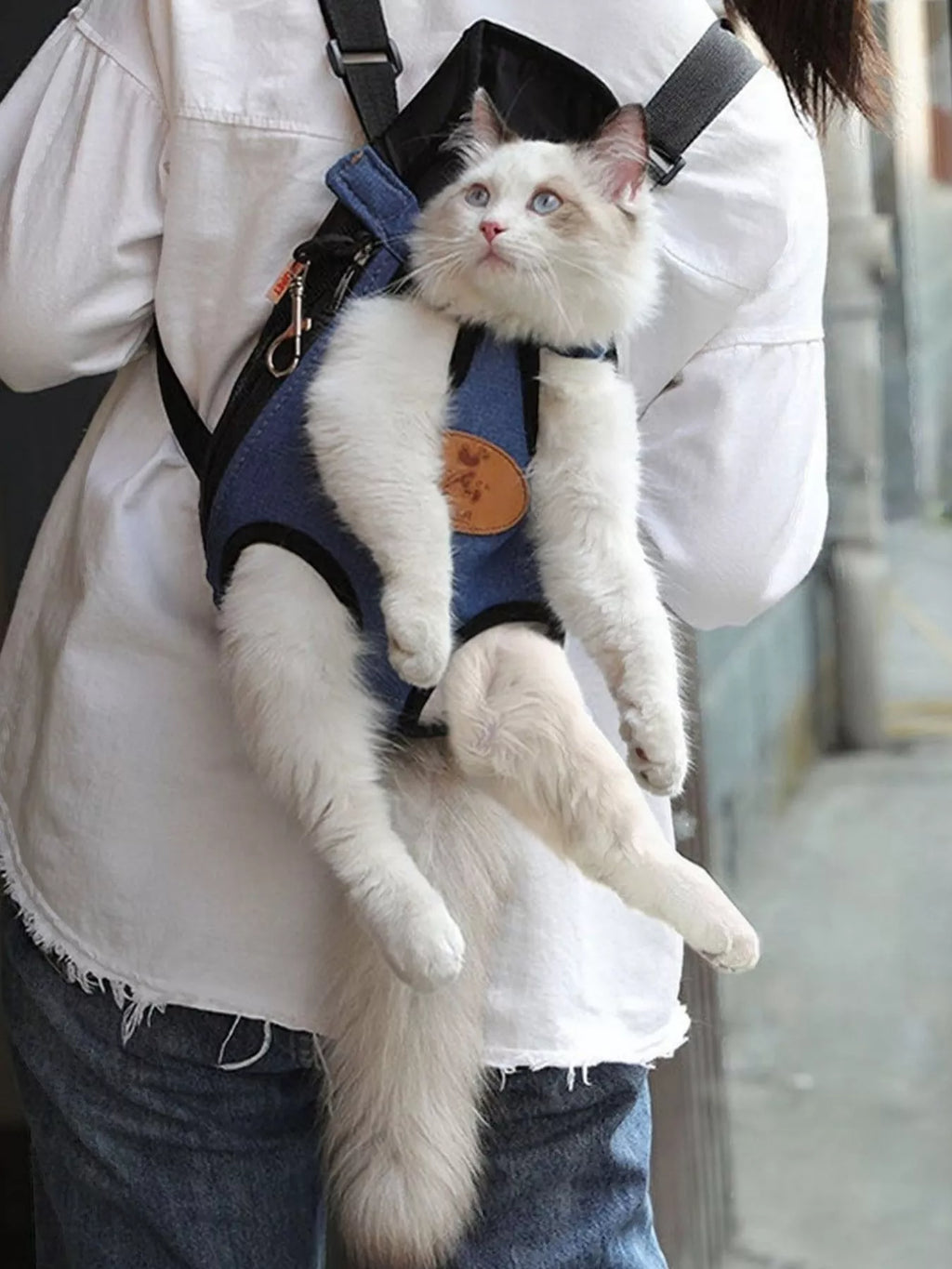 adjustable straps pet carrier backpack - alternate angle