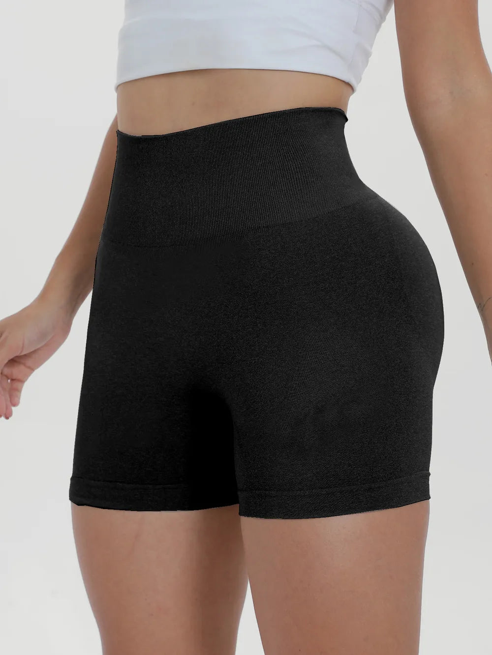 women's high waist active shorts - styling option