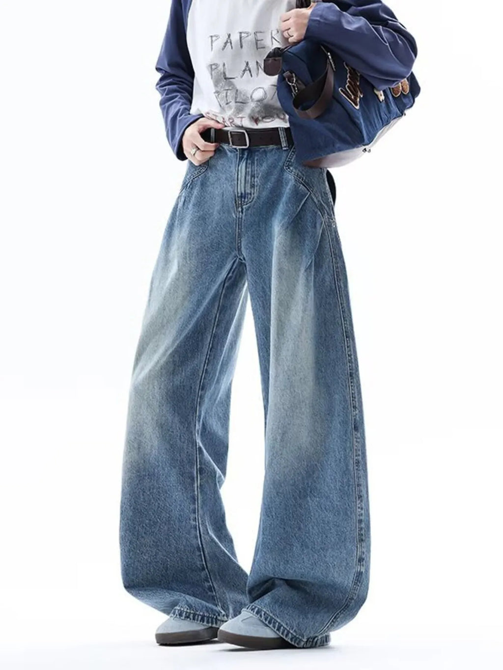 men's men's full size wide leg jeans plus size - extra view