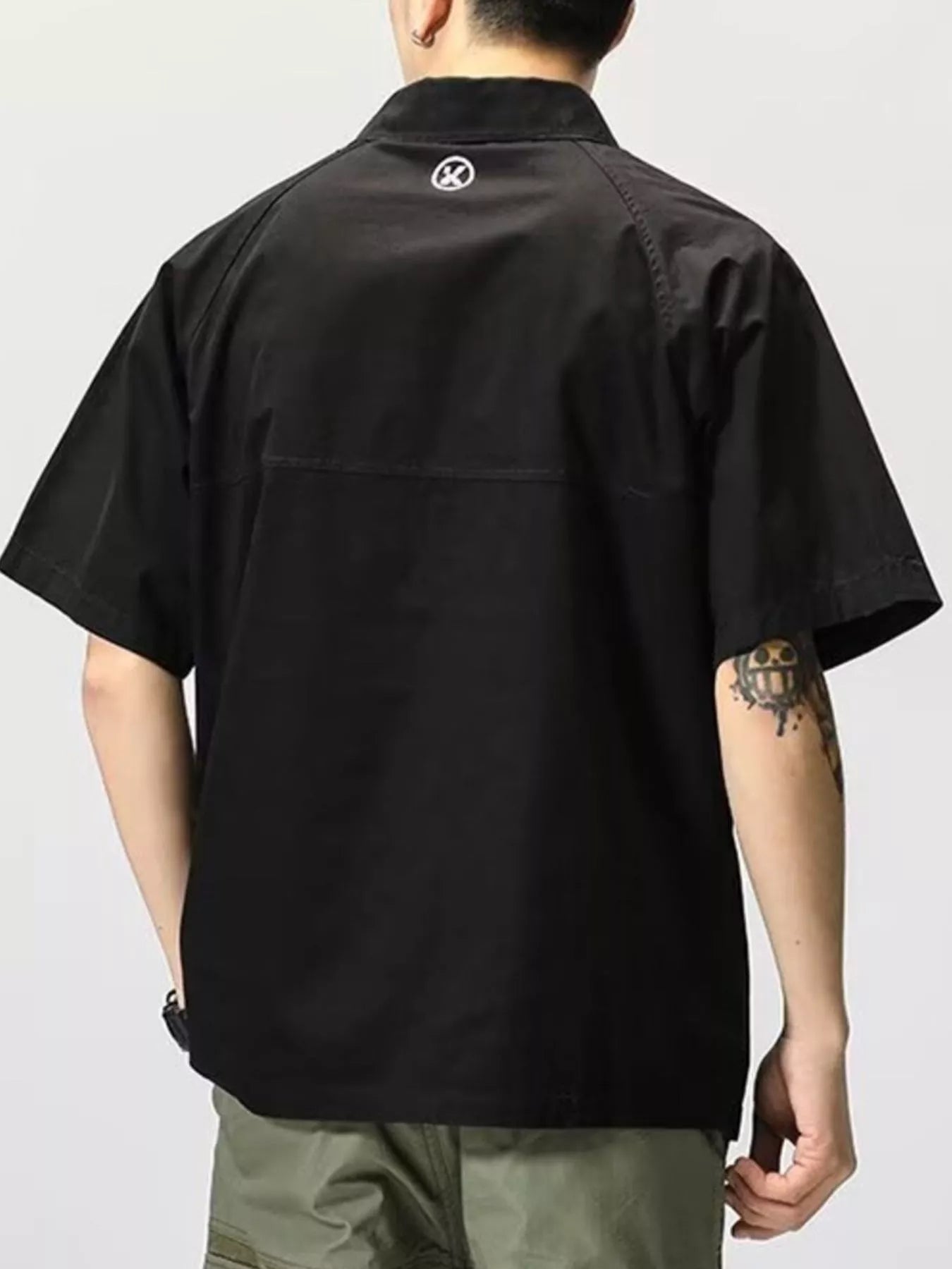 men's men's plus size button detail half sleeve polo - styling option