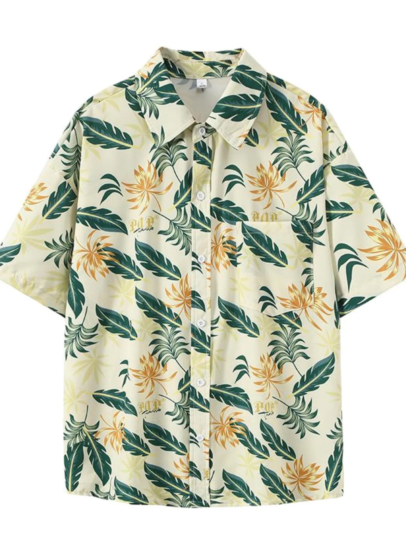 men's men's plus size tropical print short sleeve shirt - main product image