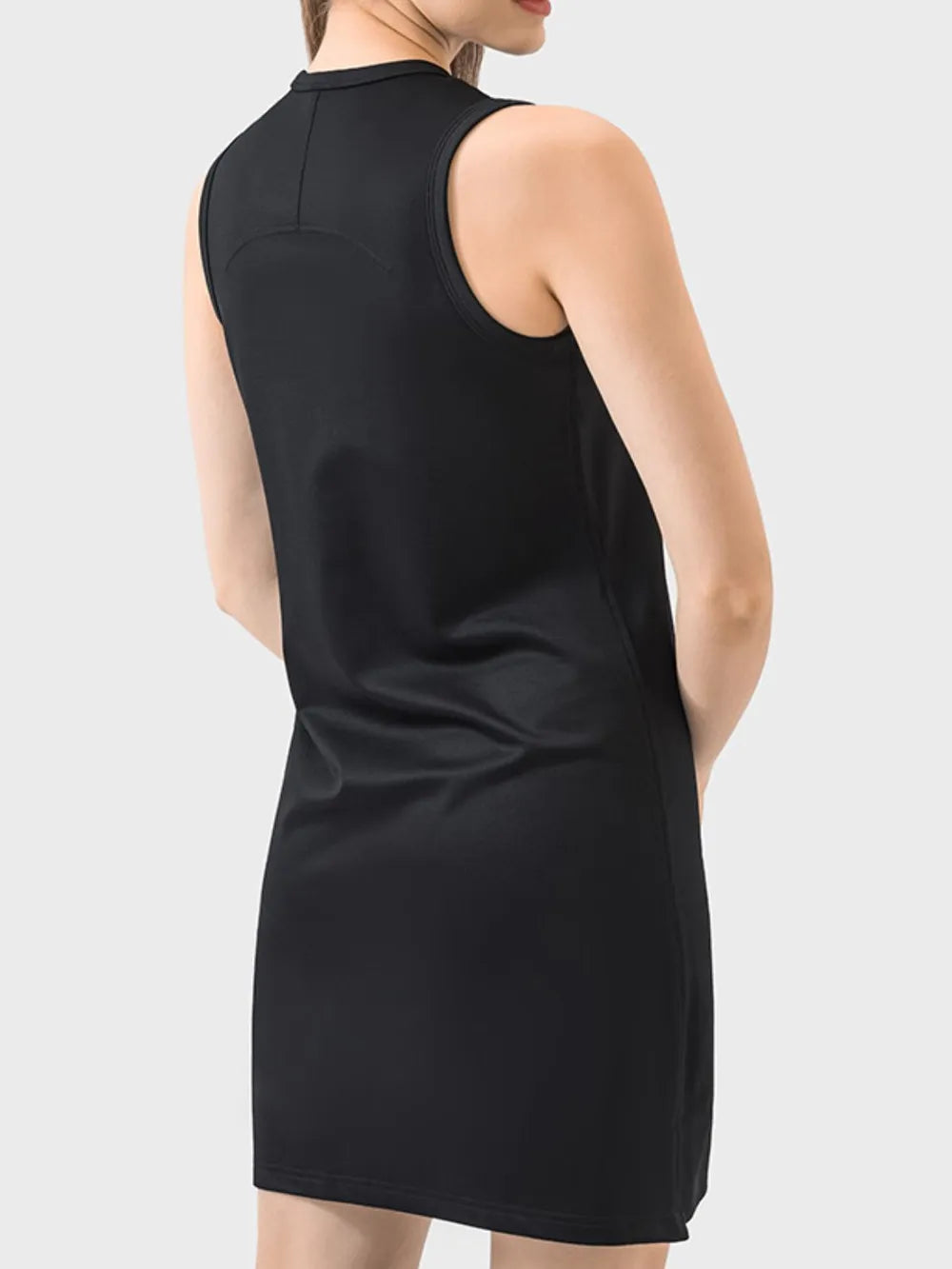 women's millennia round neck sleeveless active dress - styling option