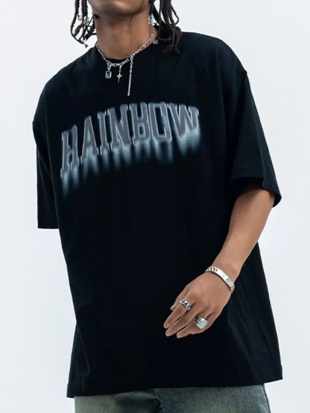 men's men's letter round neck short sleeve t-shirt - additional angle