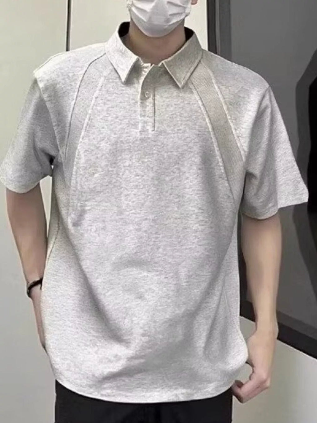 men's men's plus size button detail short sleeve polo - main product image