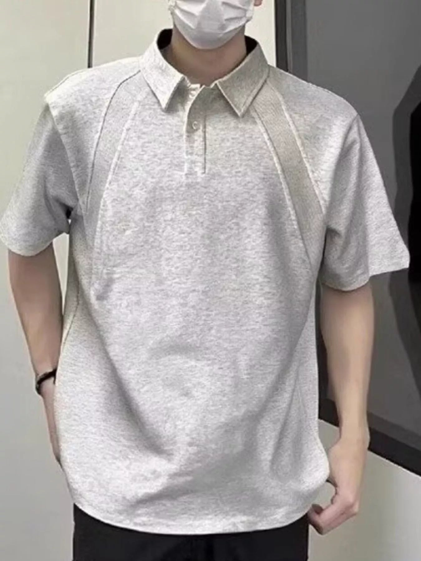 men's men's plus size button detail short sleeve polo - main product image