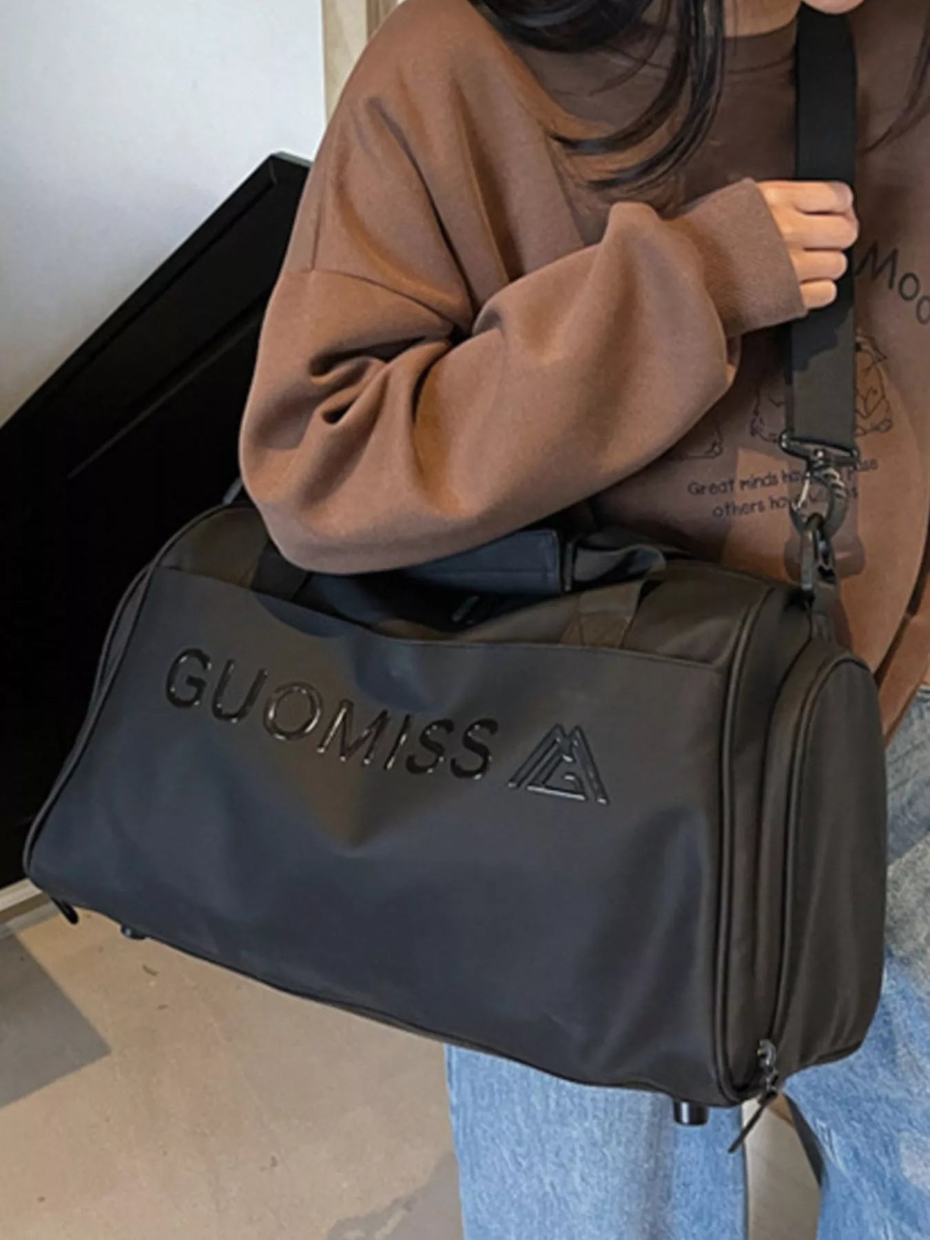 women's canvas travel duffel bag - back view