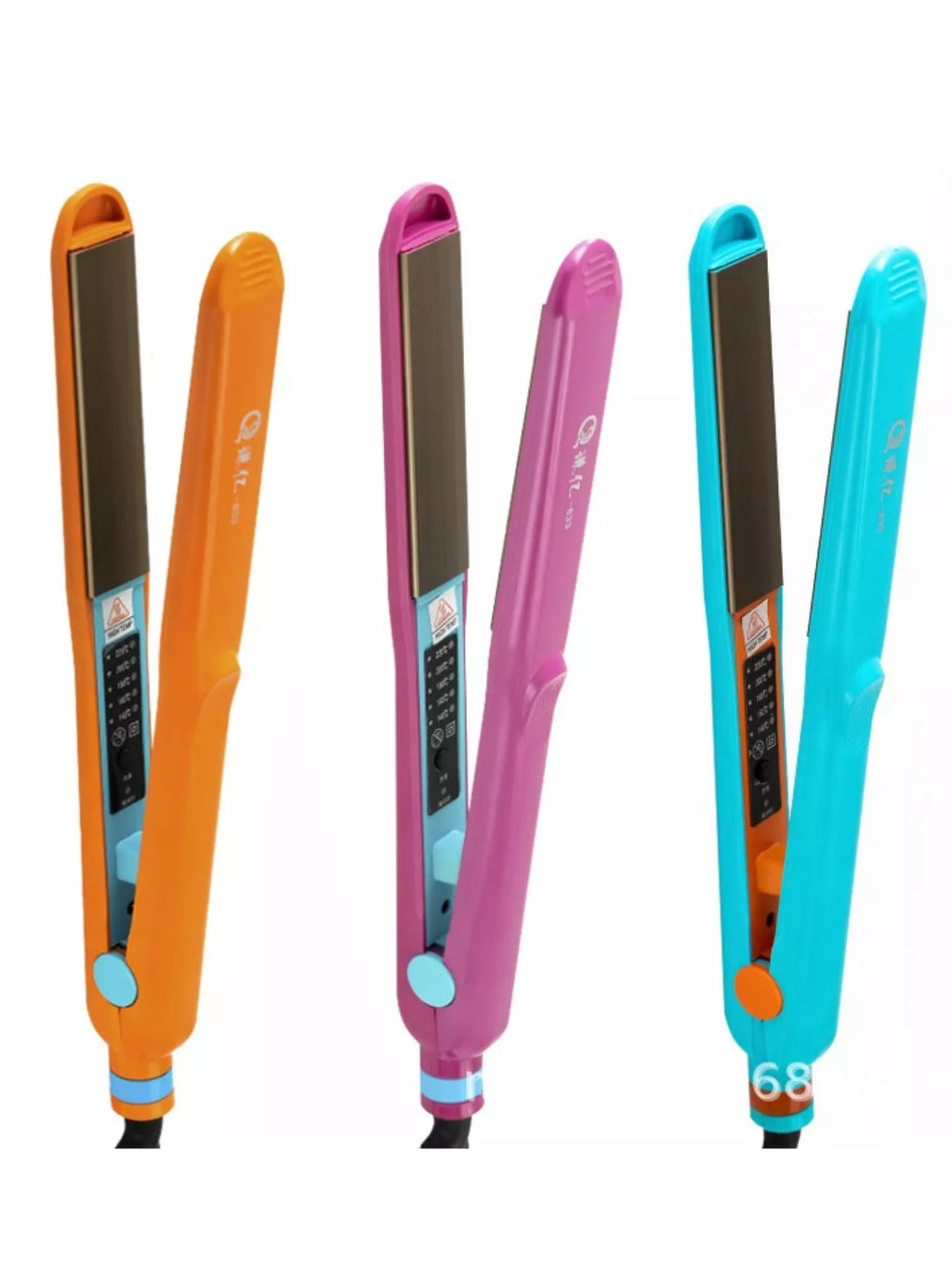 adjustable temperature hair straightener - front view