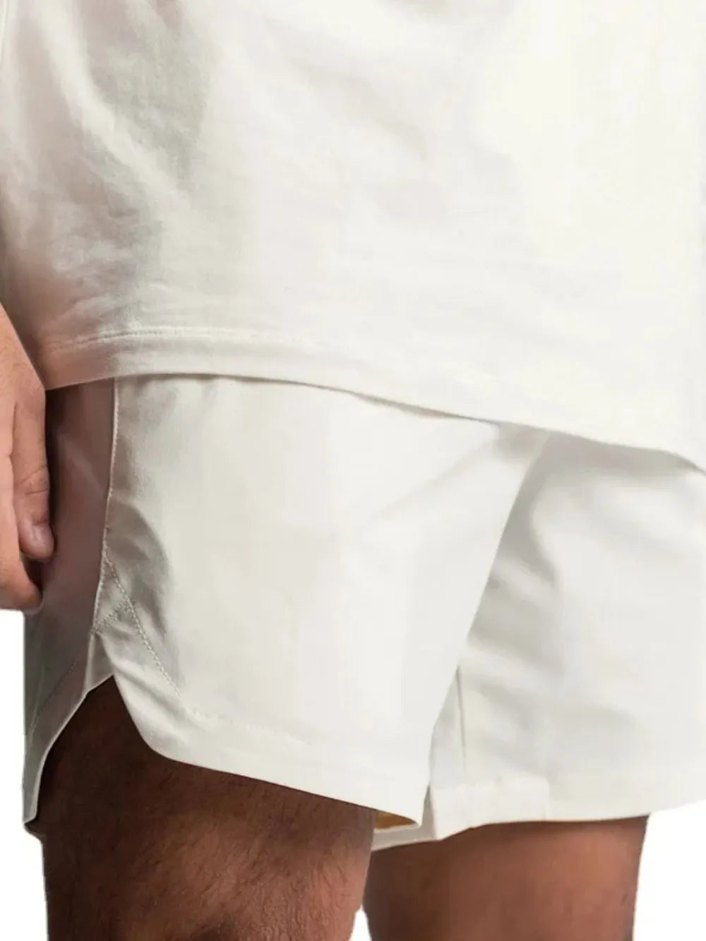 Men's Elastic Waist Active Shorts White