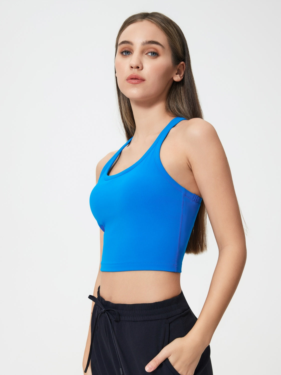 Millennia Scoop Neck Active Tank with Detachable Chest Pads