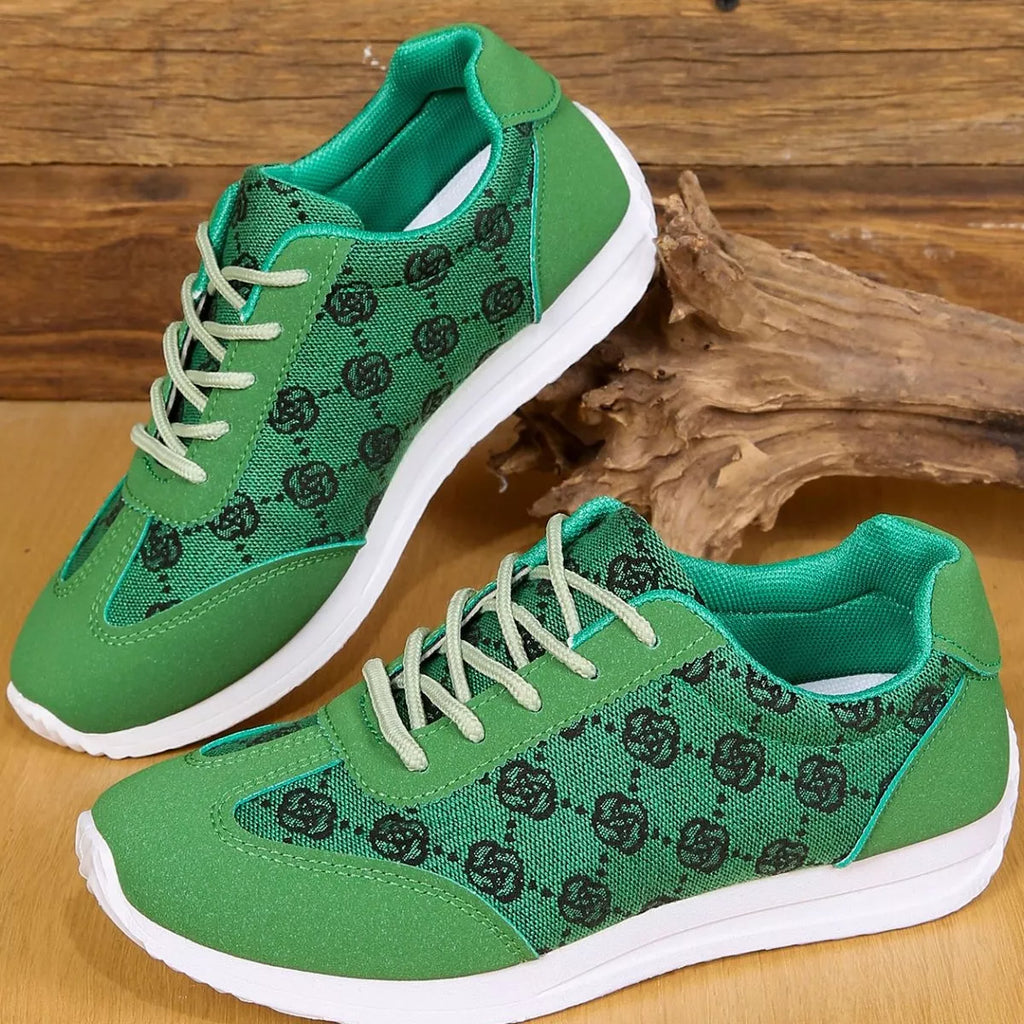 women's floral patterned lace up sneakers - alternate angle