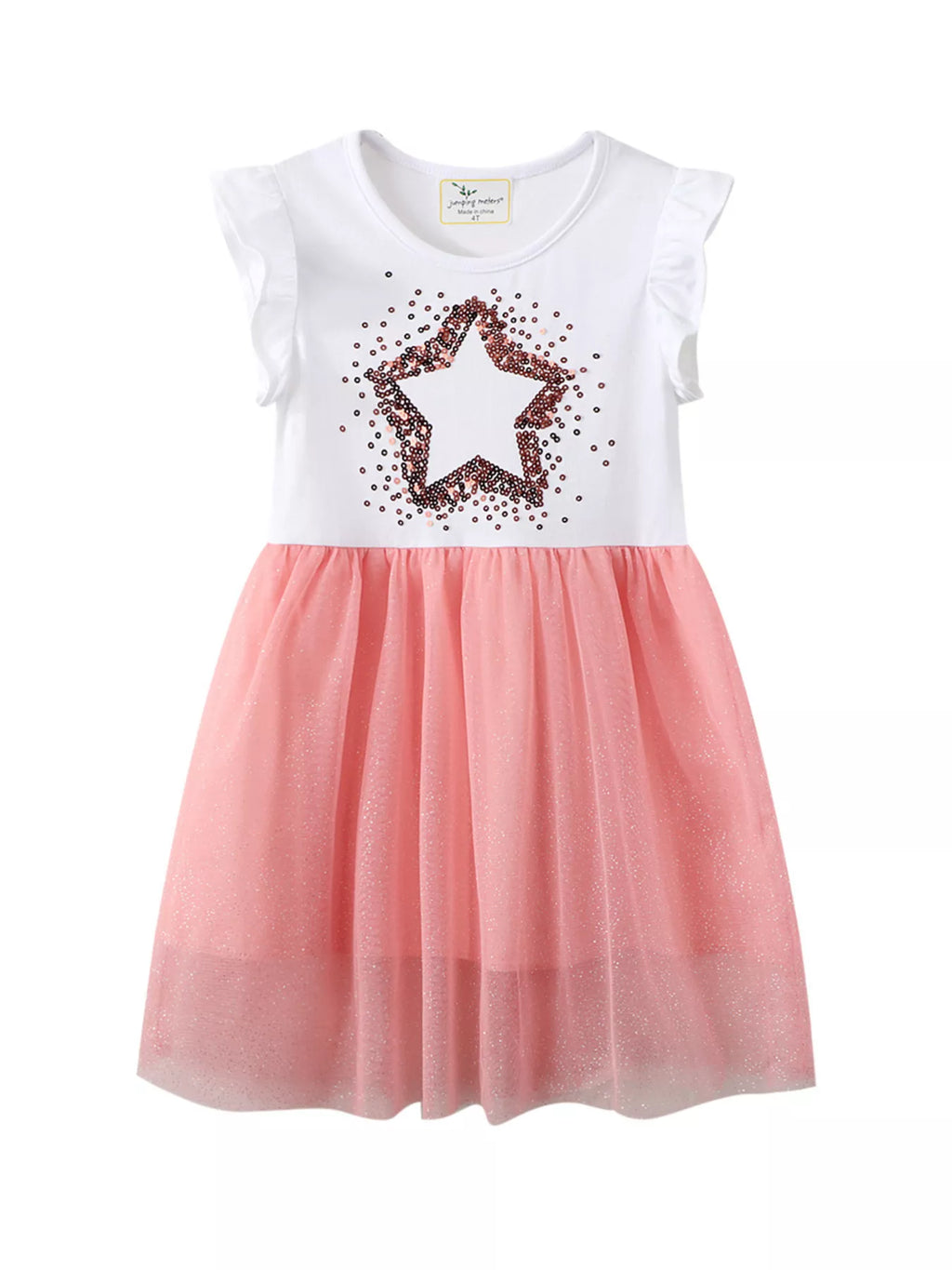 women's children's star sequin tulle ruffled sleeveless dress - second view