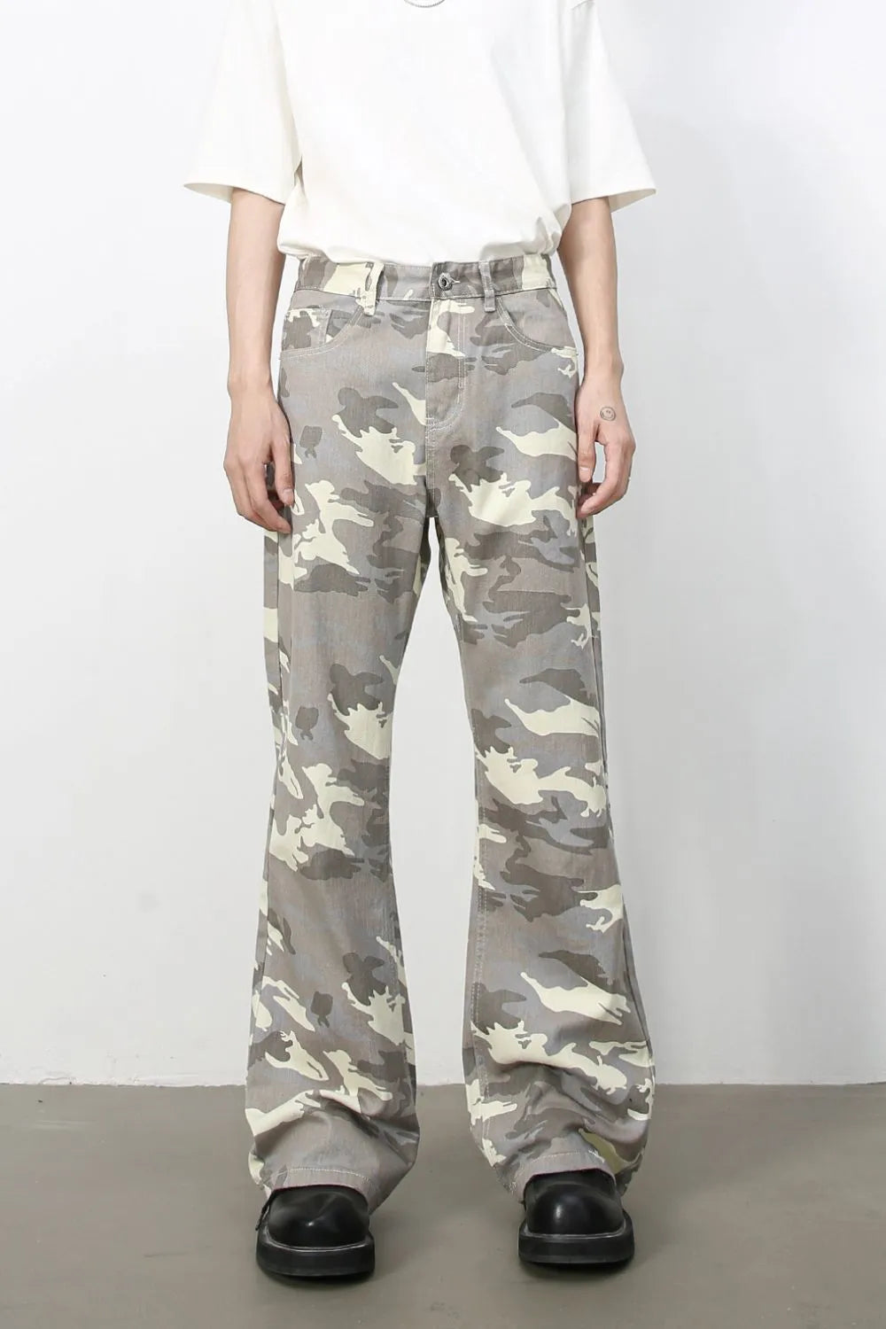 Men's Camouflage Jeans with Pockets Gray