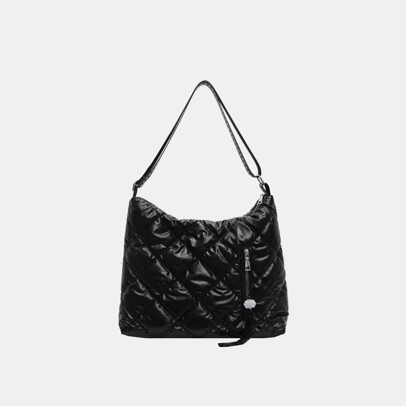 Quilted Nylon Travel Bag Black One Size