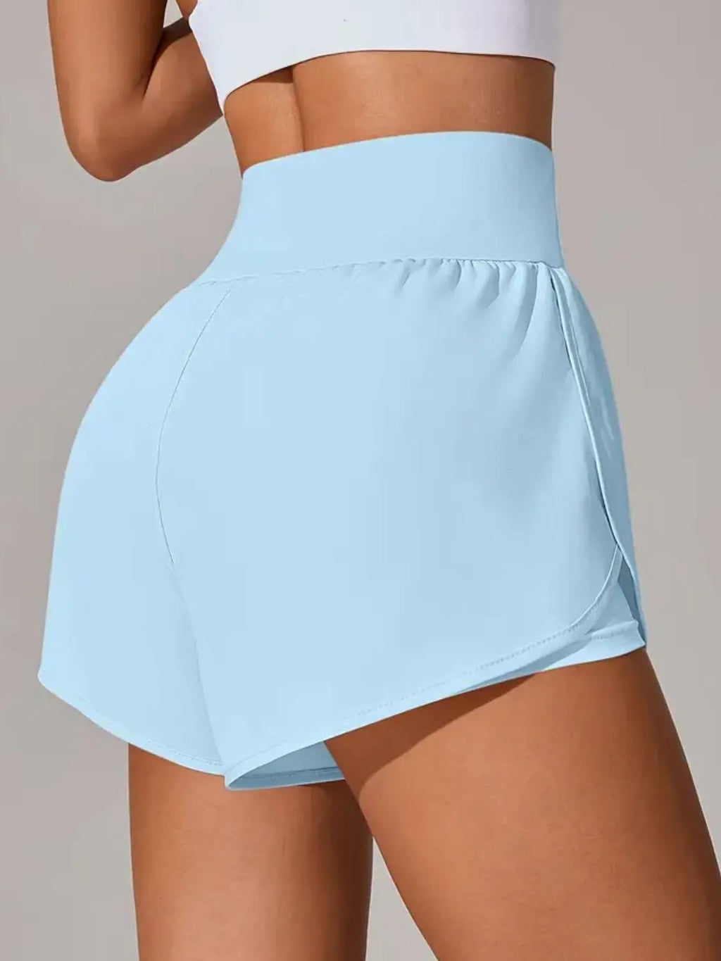 women's pocketed high waist active shorts - additional image