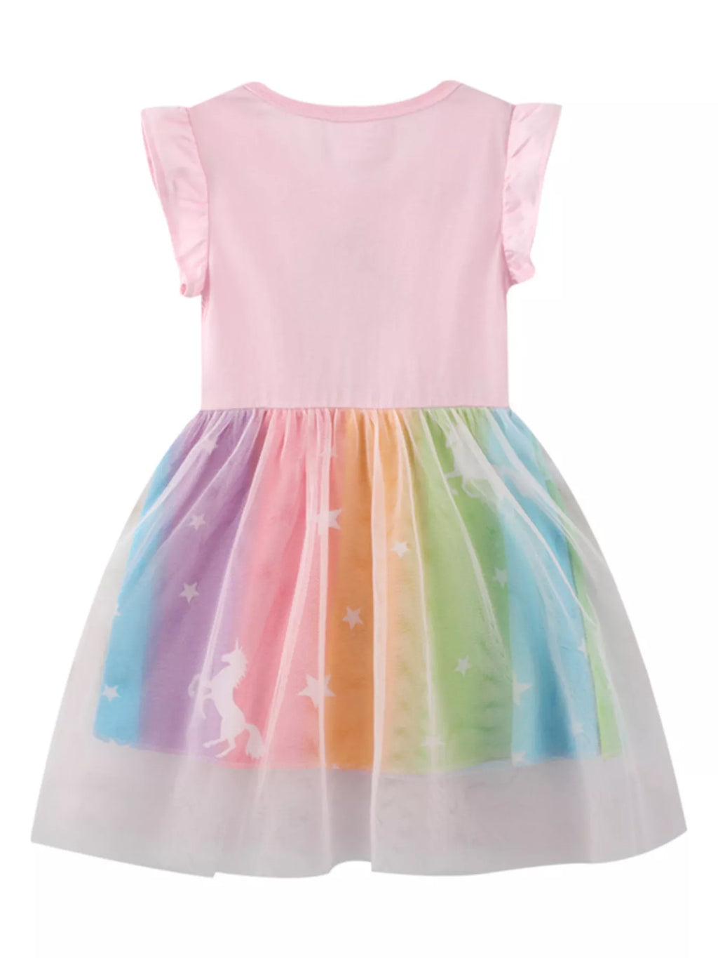 women's children's unicorn rainbow tutu dress - alternate angle