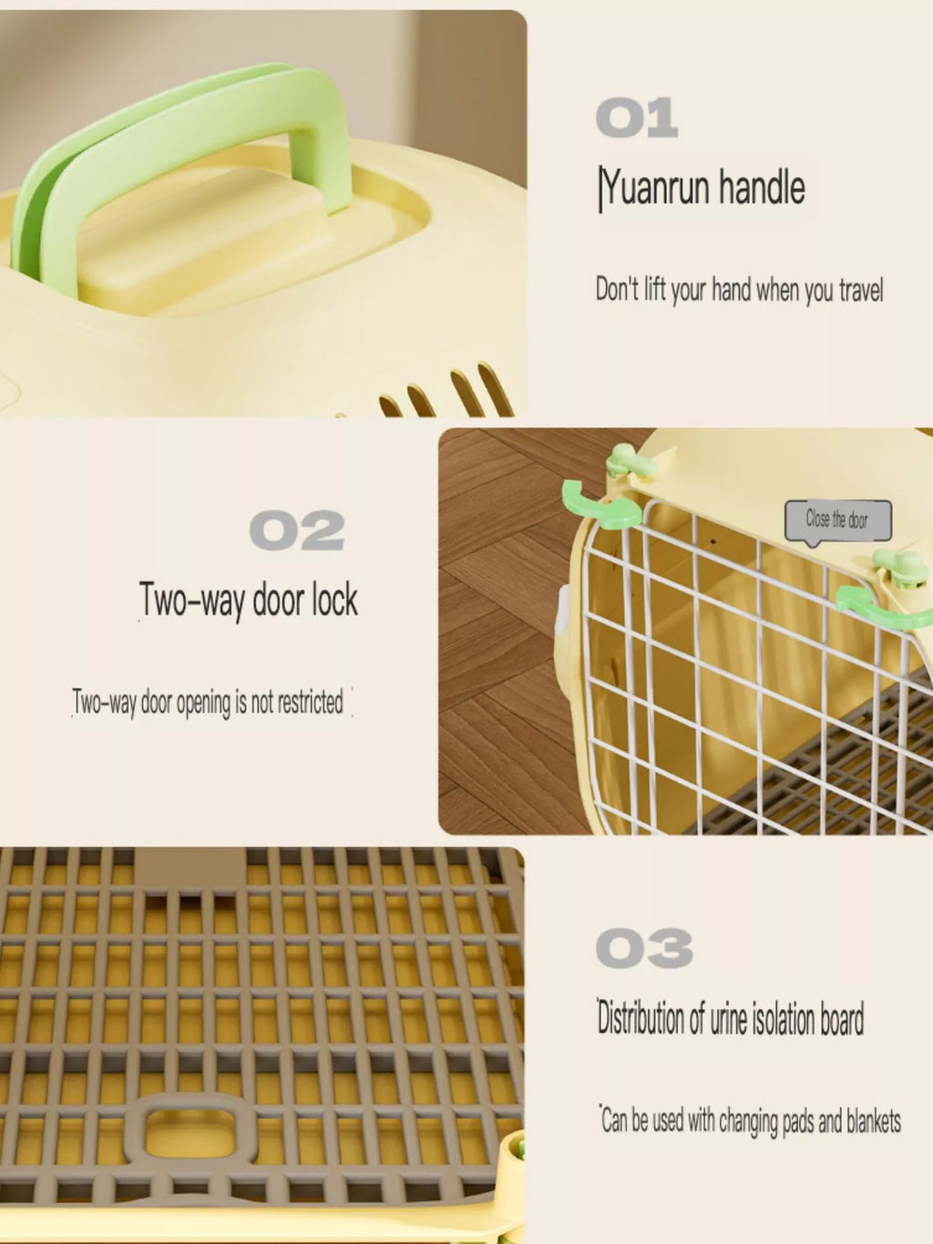 portable ventilated pet carrier travel cage - styling option