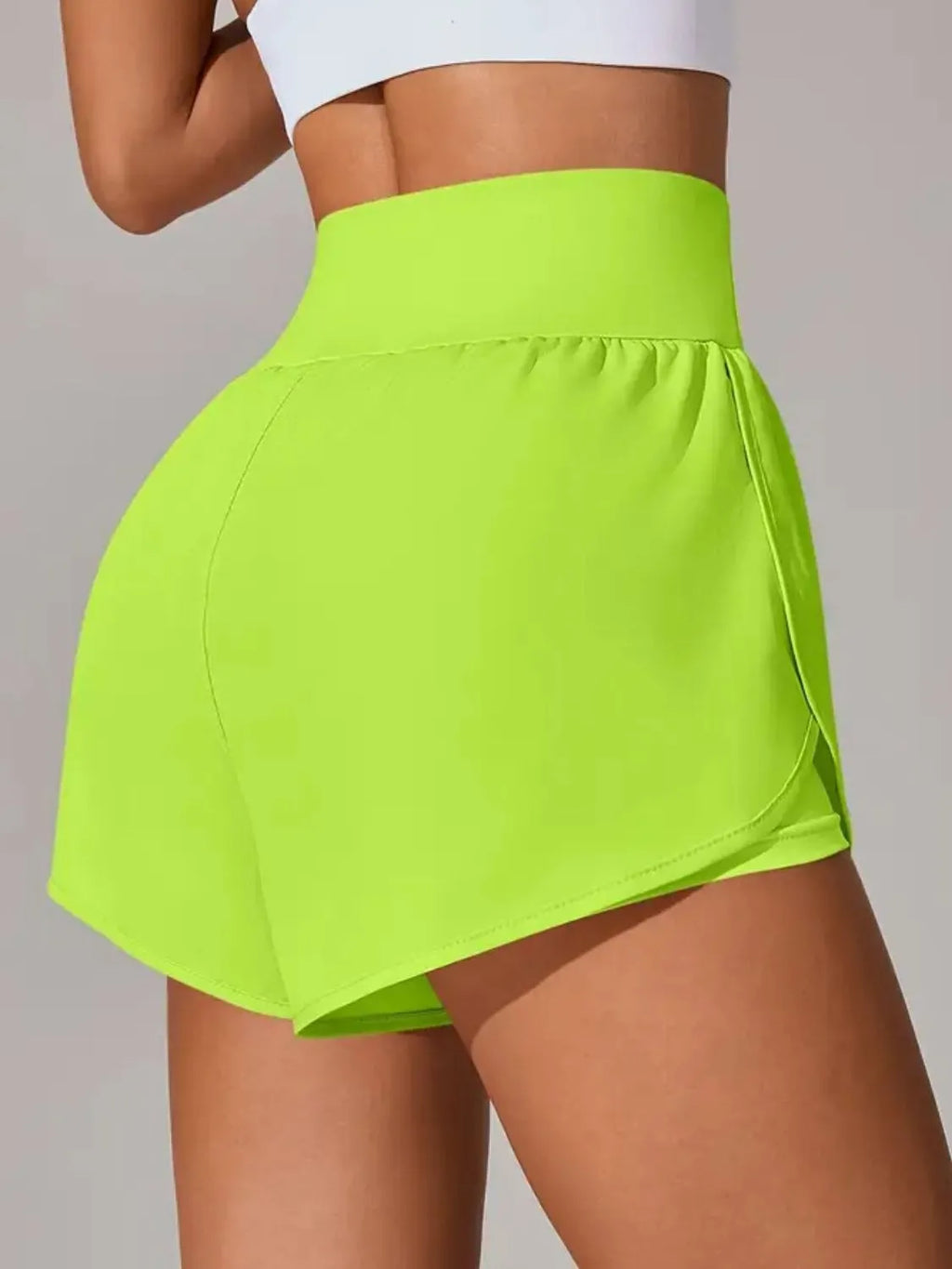 women's pocketed high waist active shorts - additional image