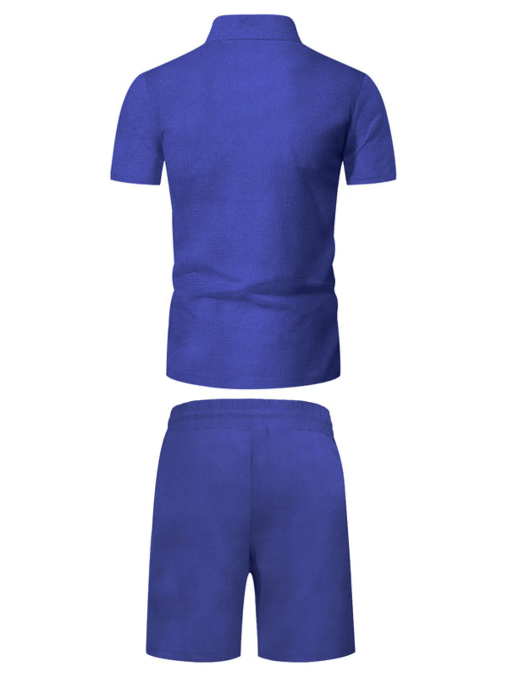 men's men's plus size zip up short sleeve top and shorts set - close-up detail