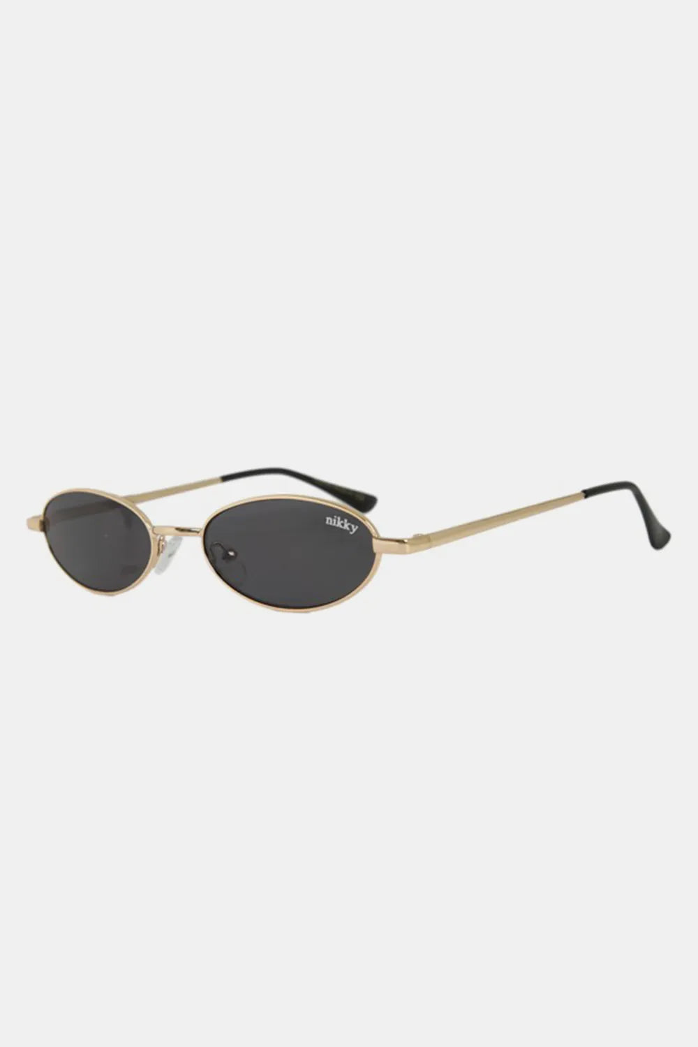 nicole lee usa metal frame finley oval sunglasses shown as apparel