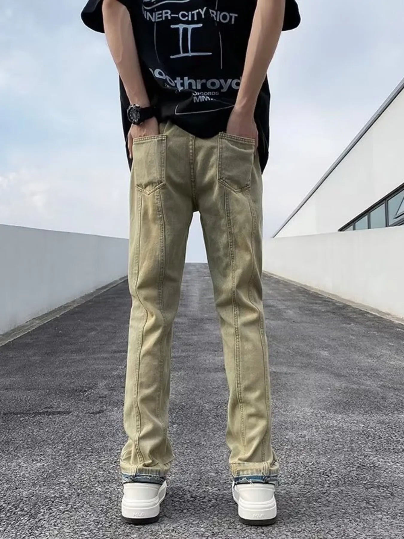 men's men's full size straight leg jeans plus size - additional image