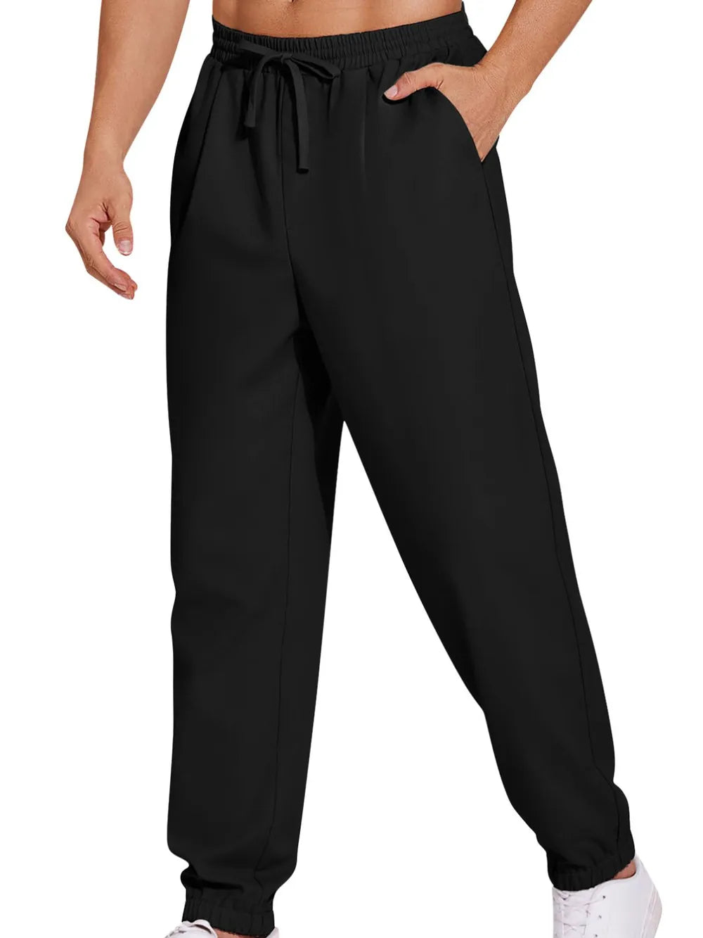 Men's Plus Size Drawstring Joggers Black