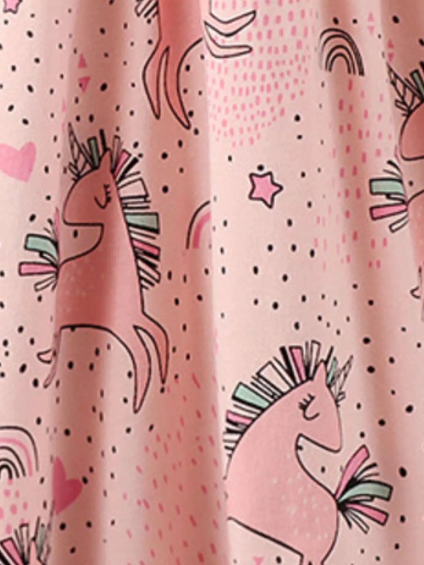 women's children's unicorn print round neck summer dress - additional image