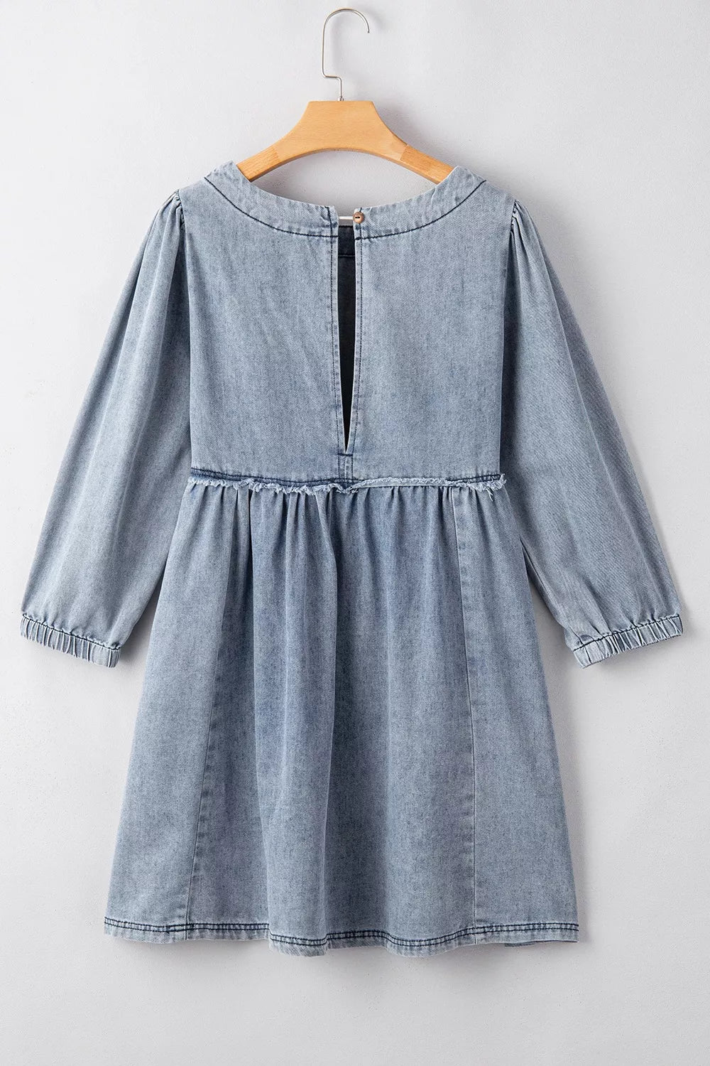 women's vintage wash denim dress with pockets - styling option