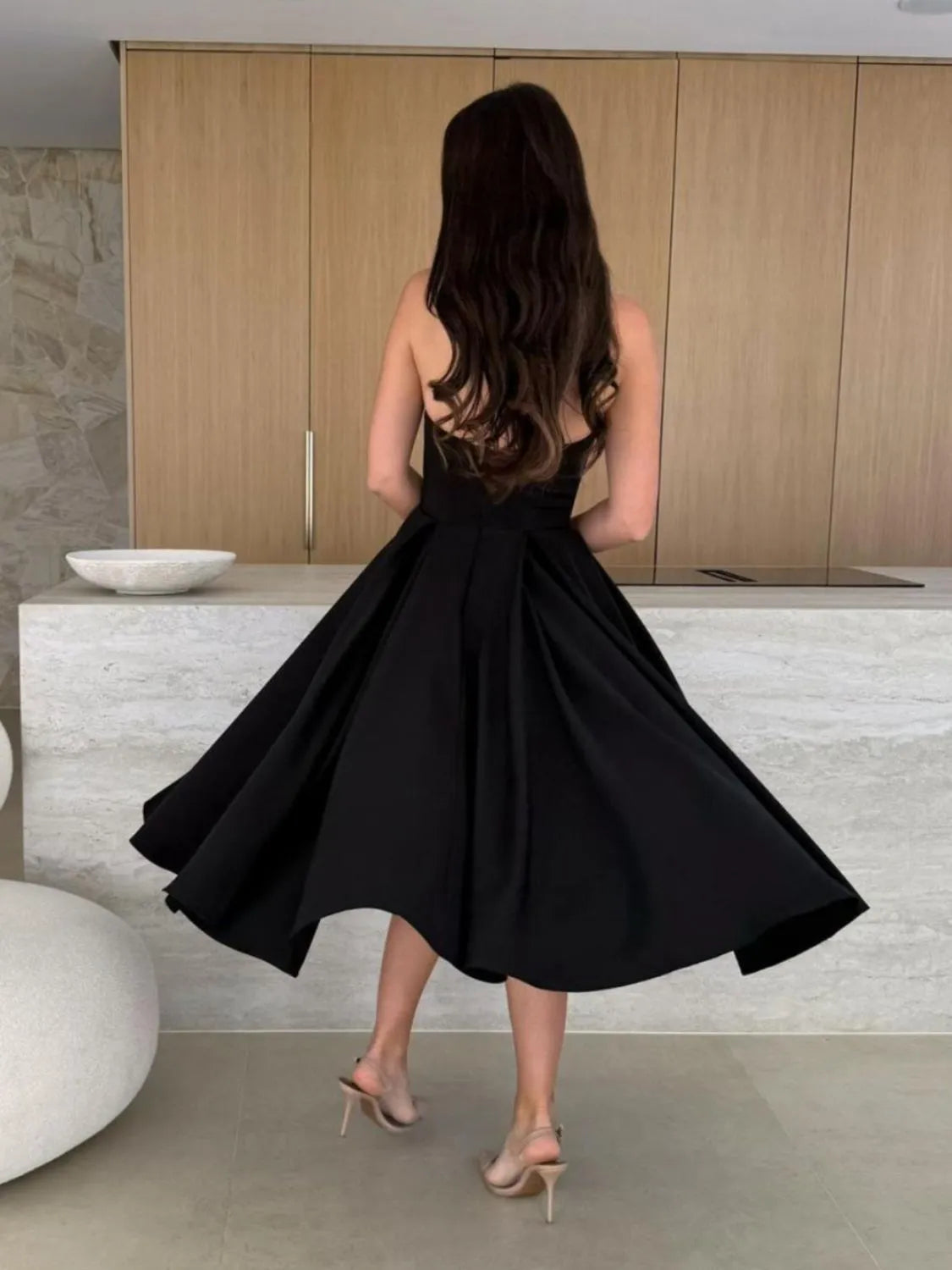 Solid Color Tube Midi Dress – Donjane