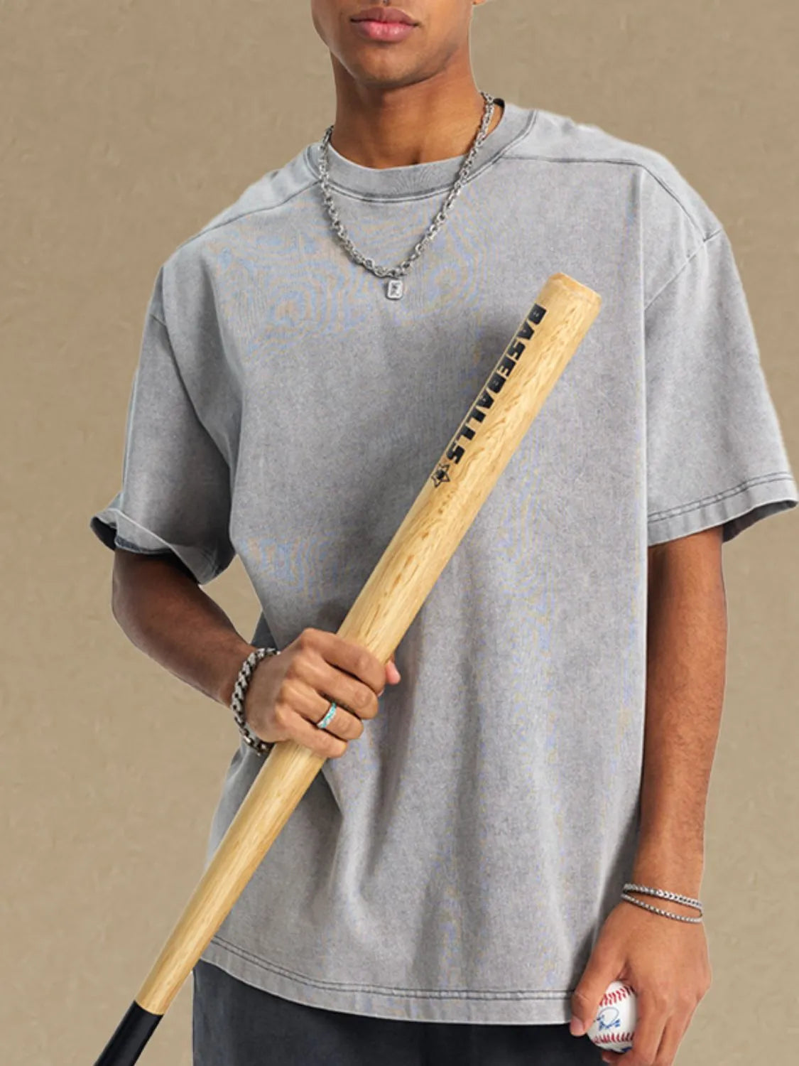 Men's Round Neck Half Sleeve T-Shirt Gray