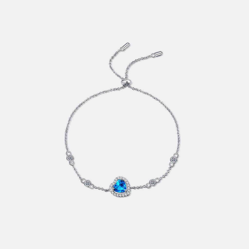 Close-up of 1 carat moissanite stone set in a classic tennis bracelet by Donjane