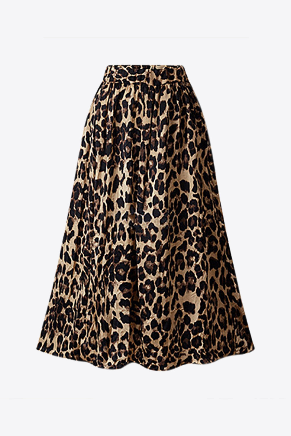Donjane plus size skirt in bold animal print, mid-length style