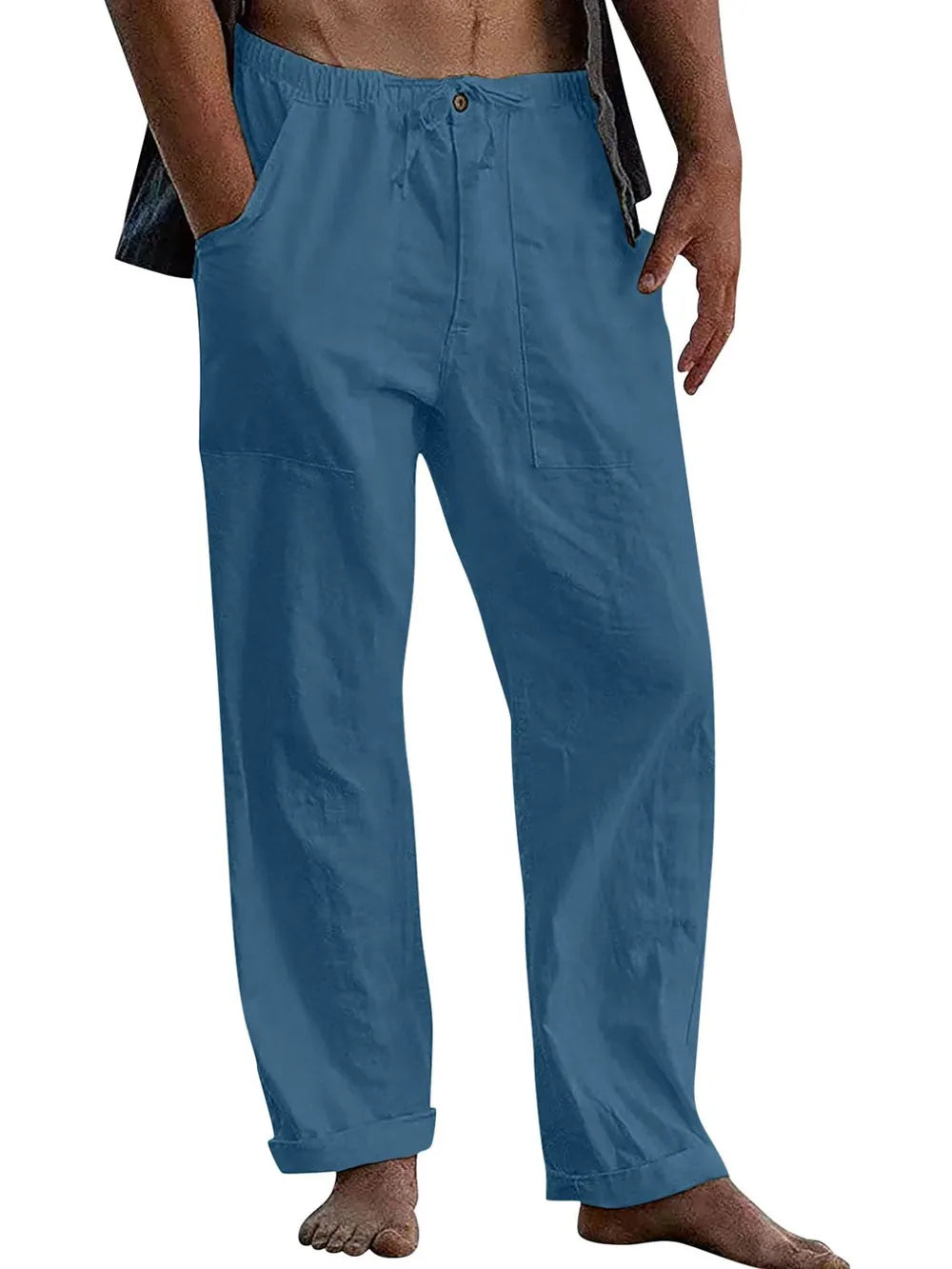 Men's Full Size Loose Fit Pants Plus Size Sky Blue