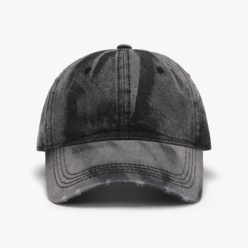 Adjustable Cotton Baseball Cap Black One Size